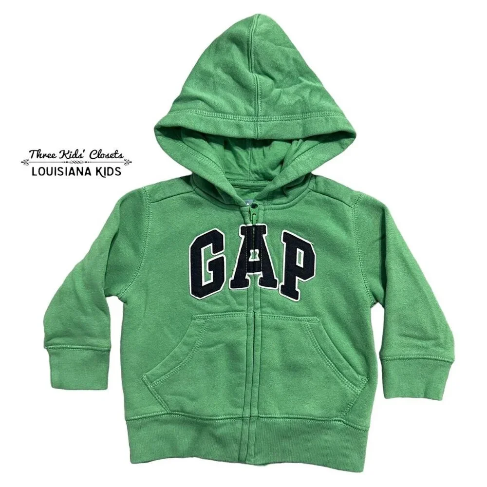 Baby Gap 12-18m Green Appliqué Zipper Hoodie Sweatshirt